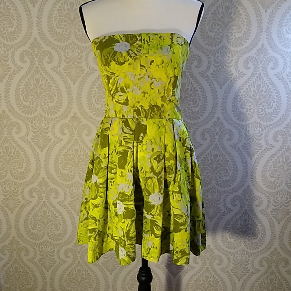 Rachel Roy Lime green Skater dress size 6